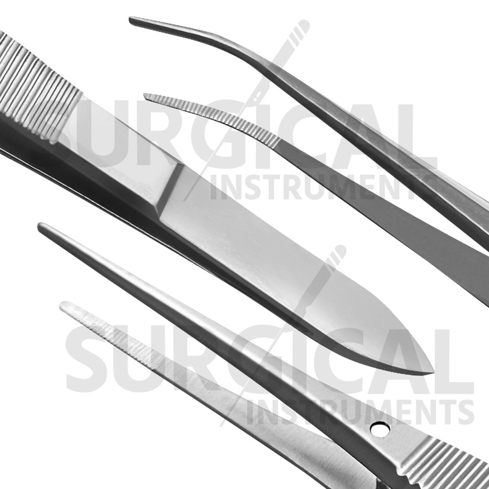 3 Pcs Iris Forceps 4" Serrated Surgical Veterinary Instruments German Grade
