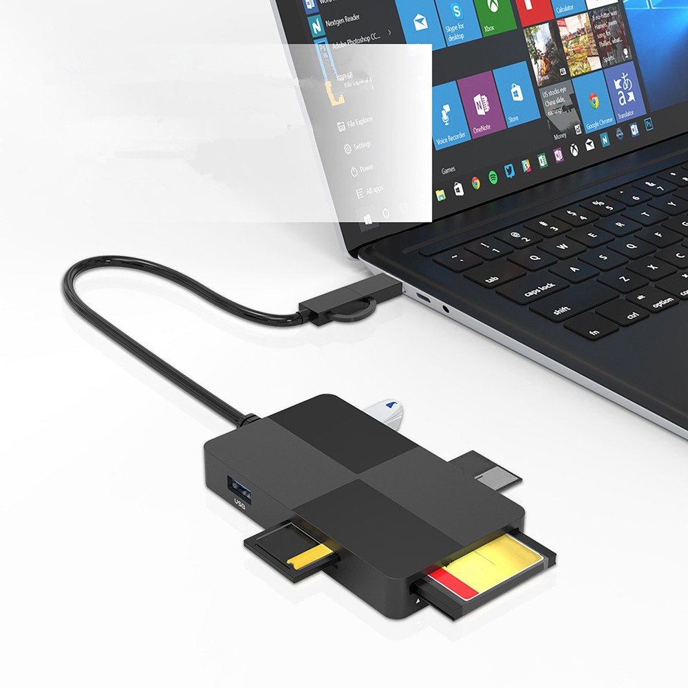 8-IN-1 USB 3.0 Type-C USB Smart Memory Card Reader High-Speed Adapter Accessory
