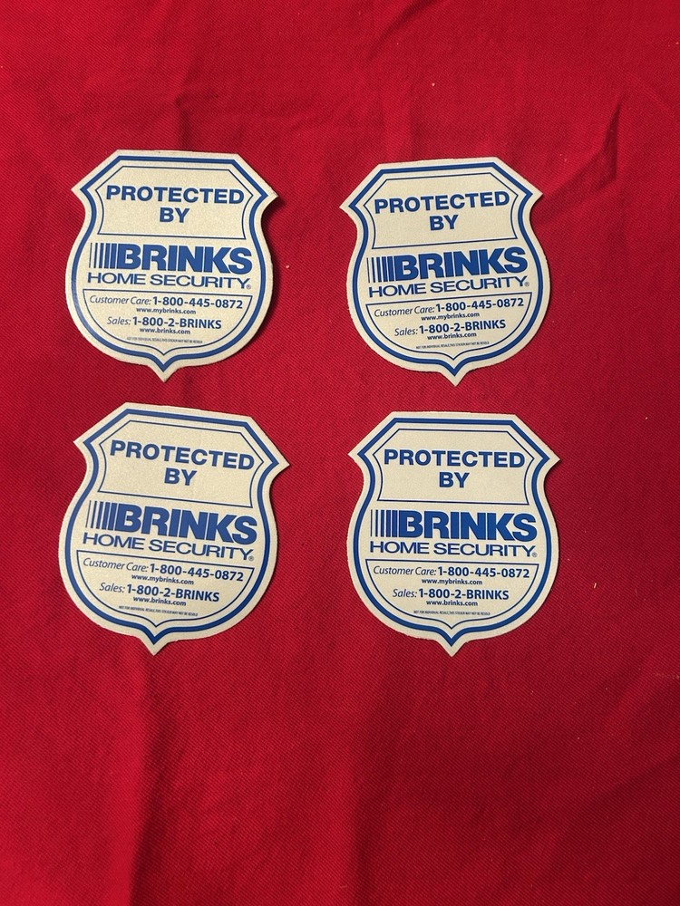 4 Brinks Security Alarm Decal Window Door Sticker