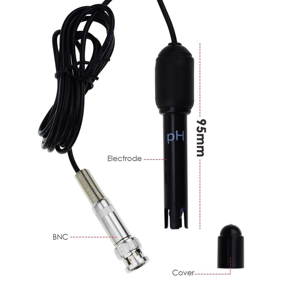 2-in-1 Combo pH & Temperature Meter Water Tester Replaceable BNC pH Electrode fo