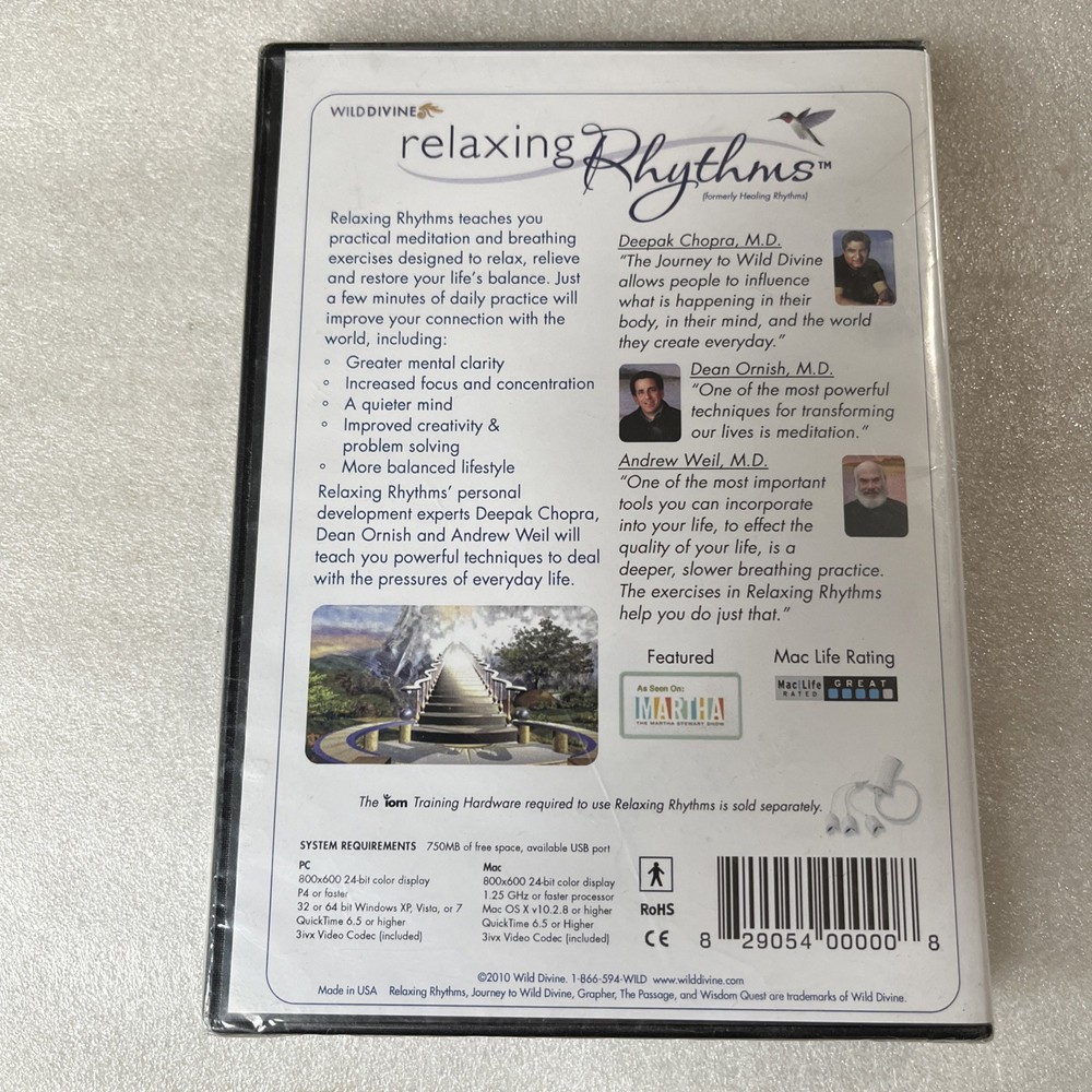 Wild Divine - Relaxing Rhythms Guided Meditation Program NEW SEALED