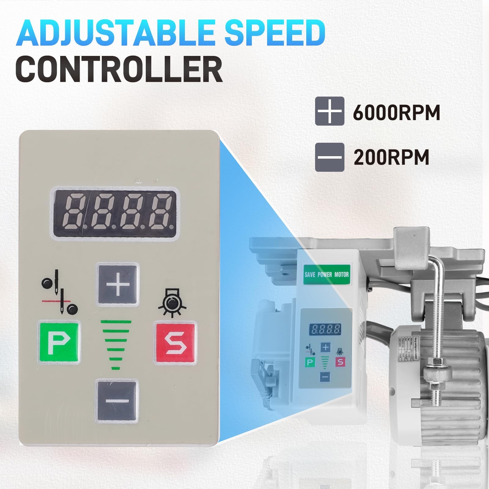 Sewing Machine Servo Motor 110V 1HP Speed 200-6000RPM Energy Efficient