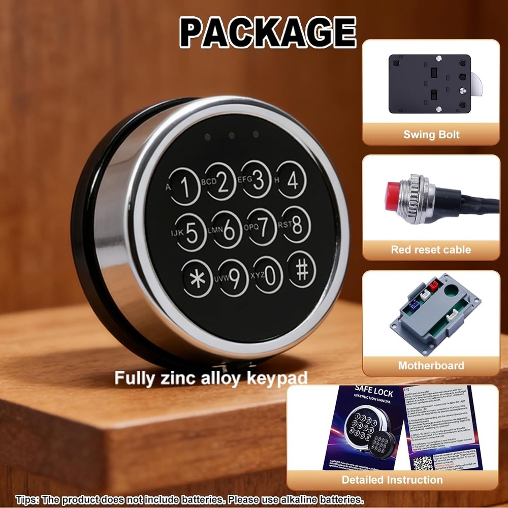 Electronic Safe Lock Replacement Gun Safe Swing Bolt Lock with 4 Pin Cable
