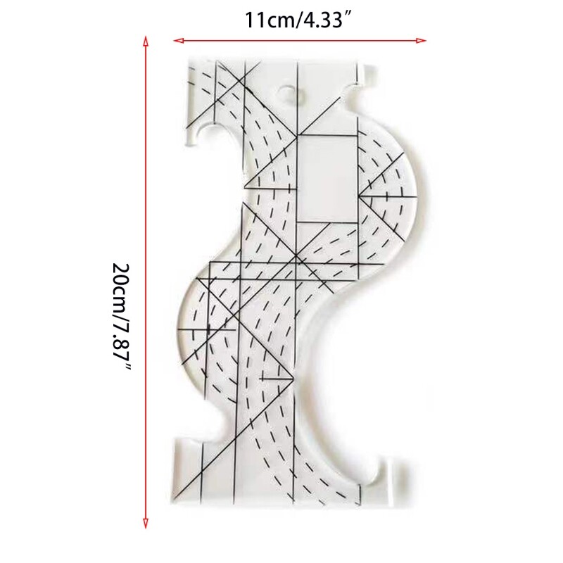 Multi-Purpose Quilting Template Ruler Acrylic Patchwork for Long Arm High Shank