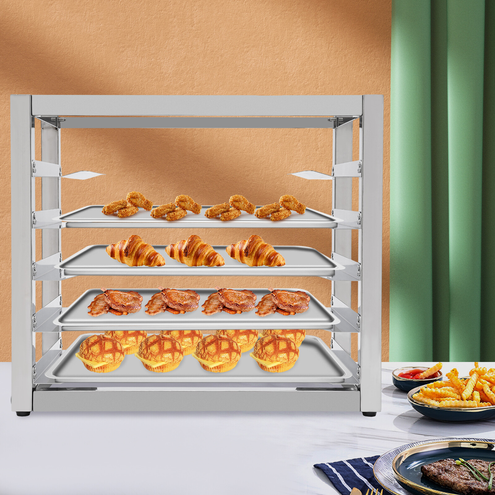 6 Tires End Load Half Height Bakery Bun Dough Baking Sheet Pan Rack Commercial