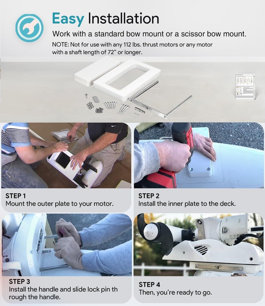 RTA-54 for Riptide Trolling Motor Composite Quick Release Bracket Mount 1854054