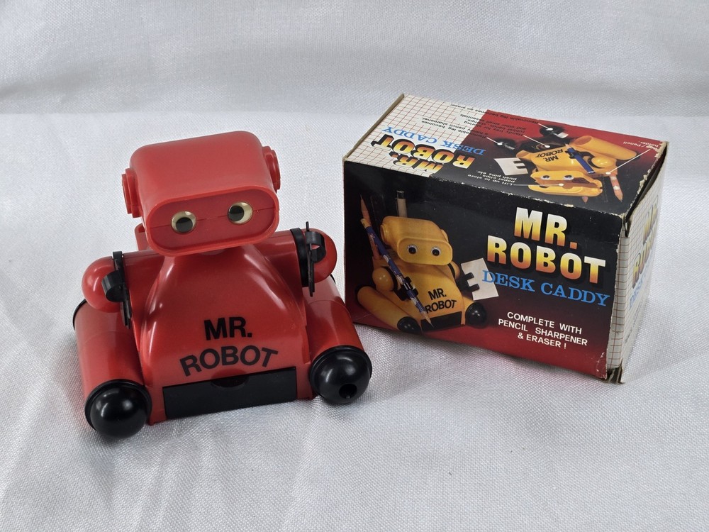 Vintage Mr. Robot Desk Caddy Robot - Red