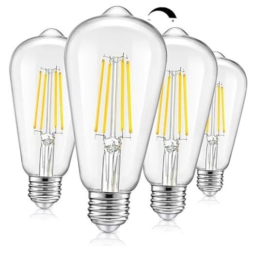 Vintage LED Dimmable Edison Light Bulbs 100W Incandescent Clear Daylight White