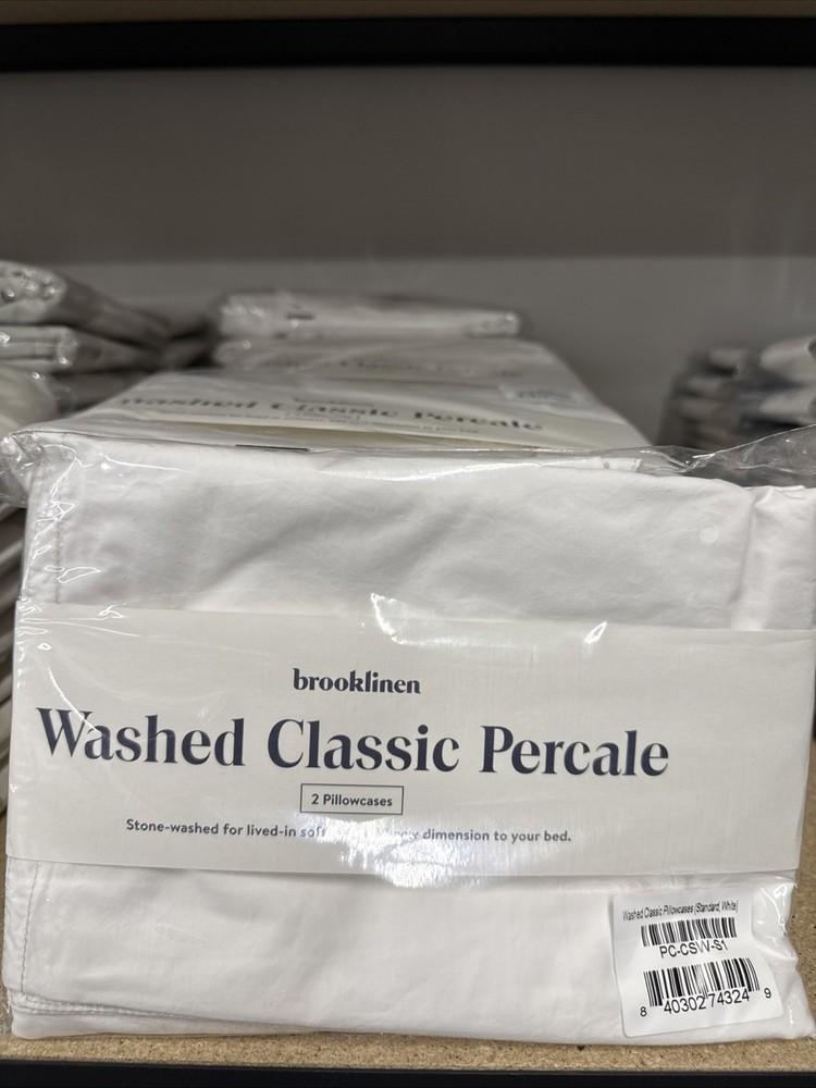 pilow Cases  Broklinen Washed Classic Percale