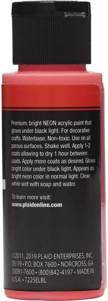 Neon Blacklight Acrylic Paint, 2 Oz., Red