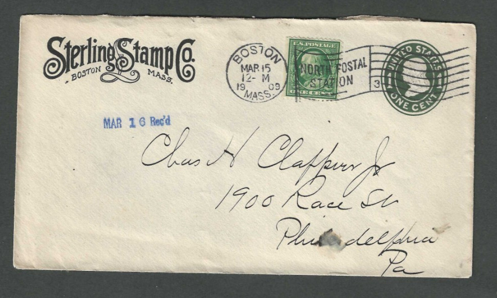 1909 Boston Ma Sterling Stamp Co