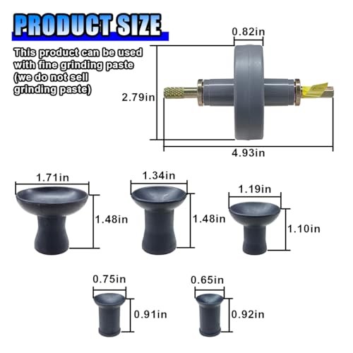 Universal Valve Lapping Tool Kit with 5 Suction Plates, Valve Grinding