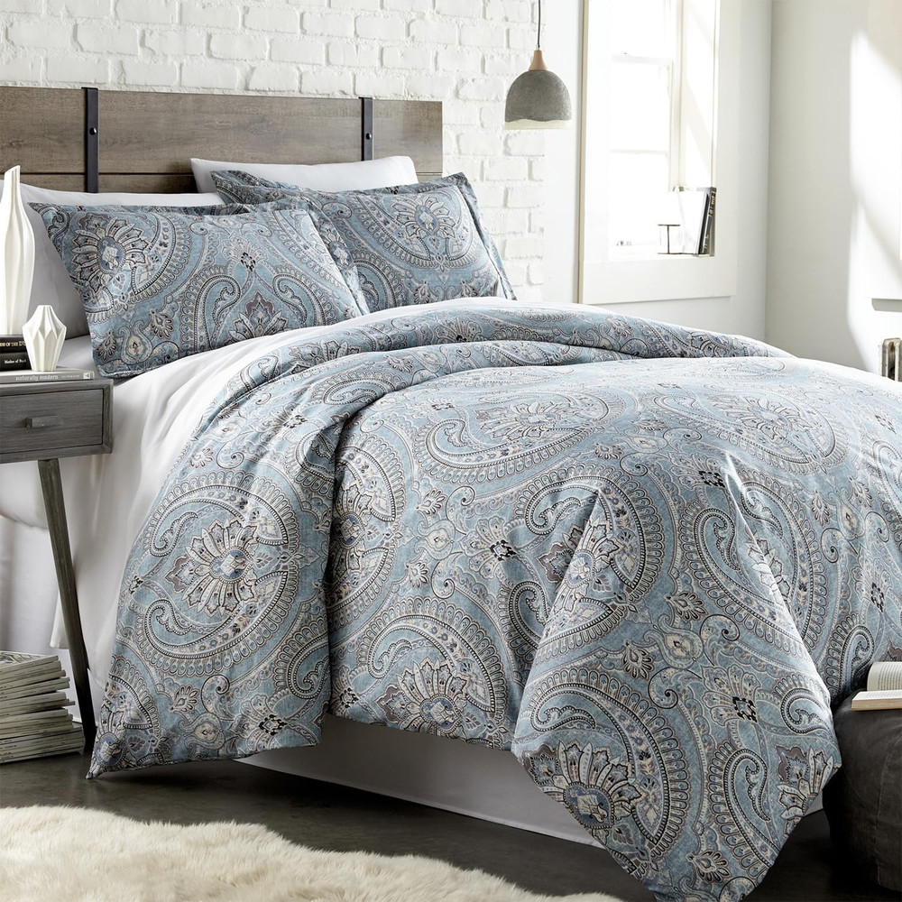 Oversized Full/Queen Size Comforter Bedding Set, Boho Paisley Bedding, Full Size