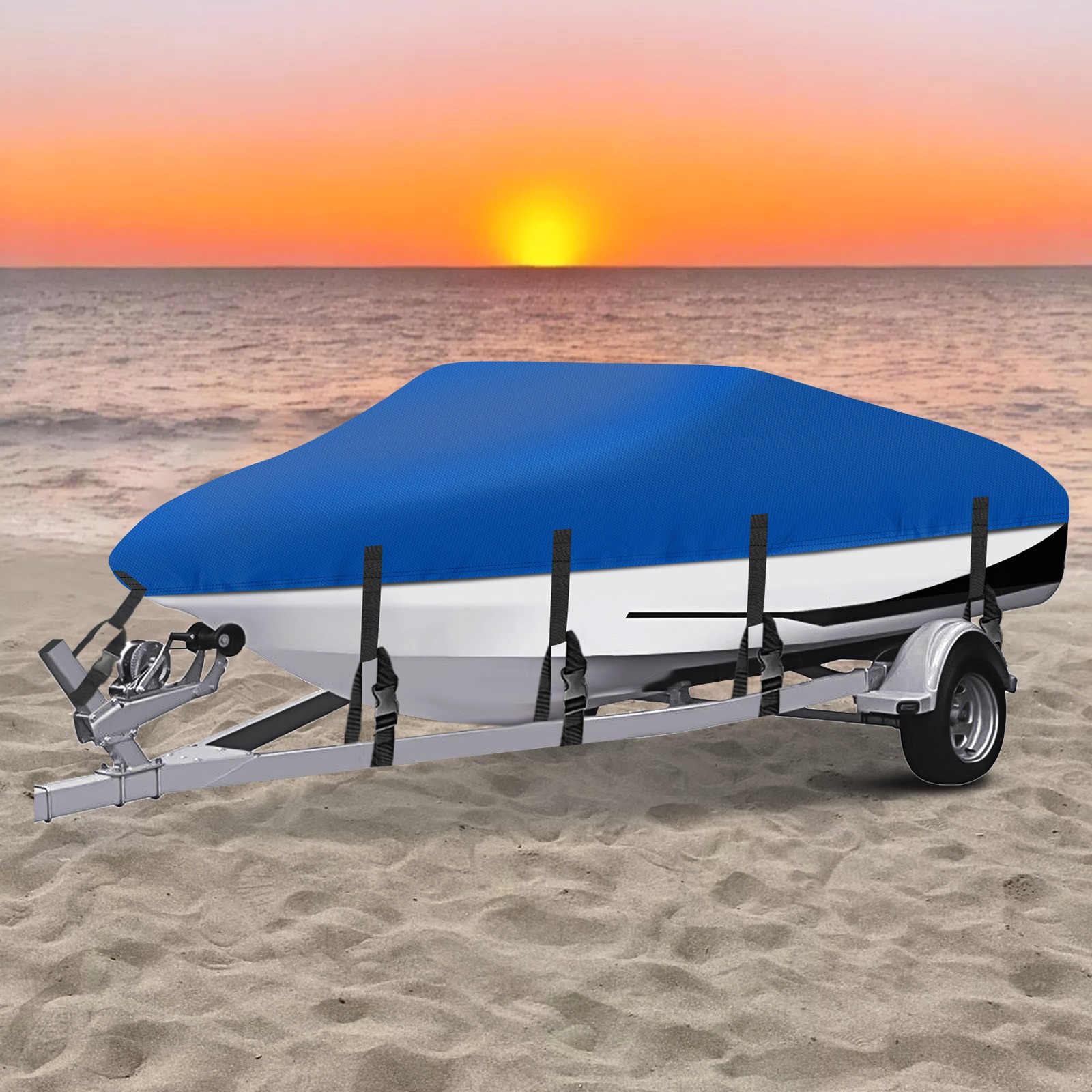 17' 18' 19' Boat Cover Waterproof Heavy Duty Marine Grade Fits V-Hull Runabout