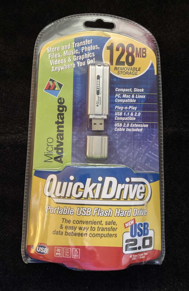 Micro Advantage QuickiDrive Portable USB Flash HardDrive 128mb removable storage