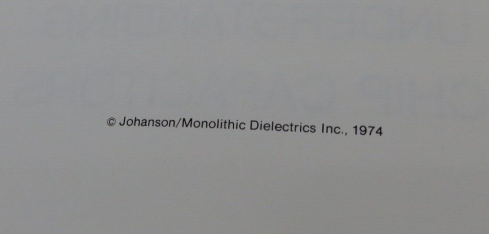 Johanson Monolithic Dielectrics Understanding Chip Capacitors 1974 computer
