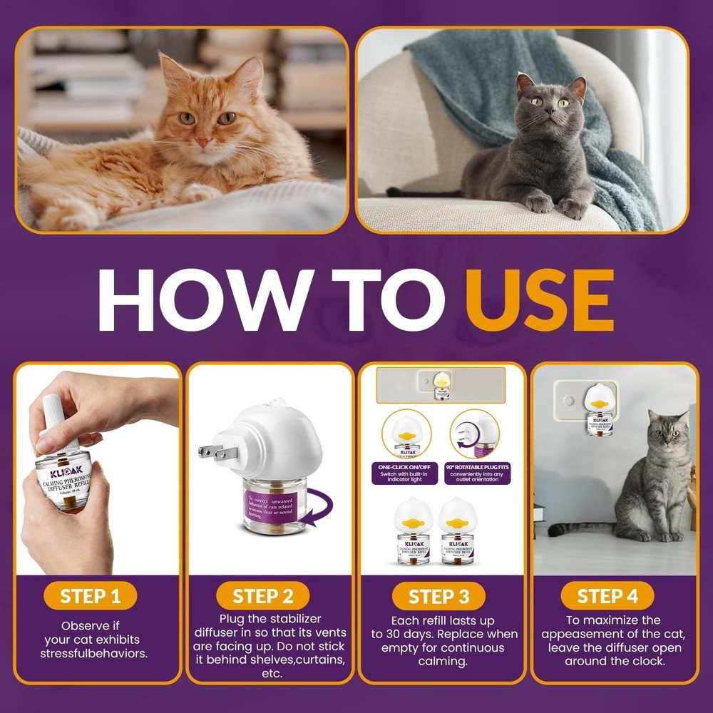 Cat Pack Includes 2 Diffusers Machines & 3 Refills Pheromone Plug-In for Cats...
