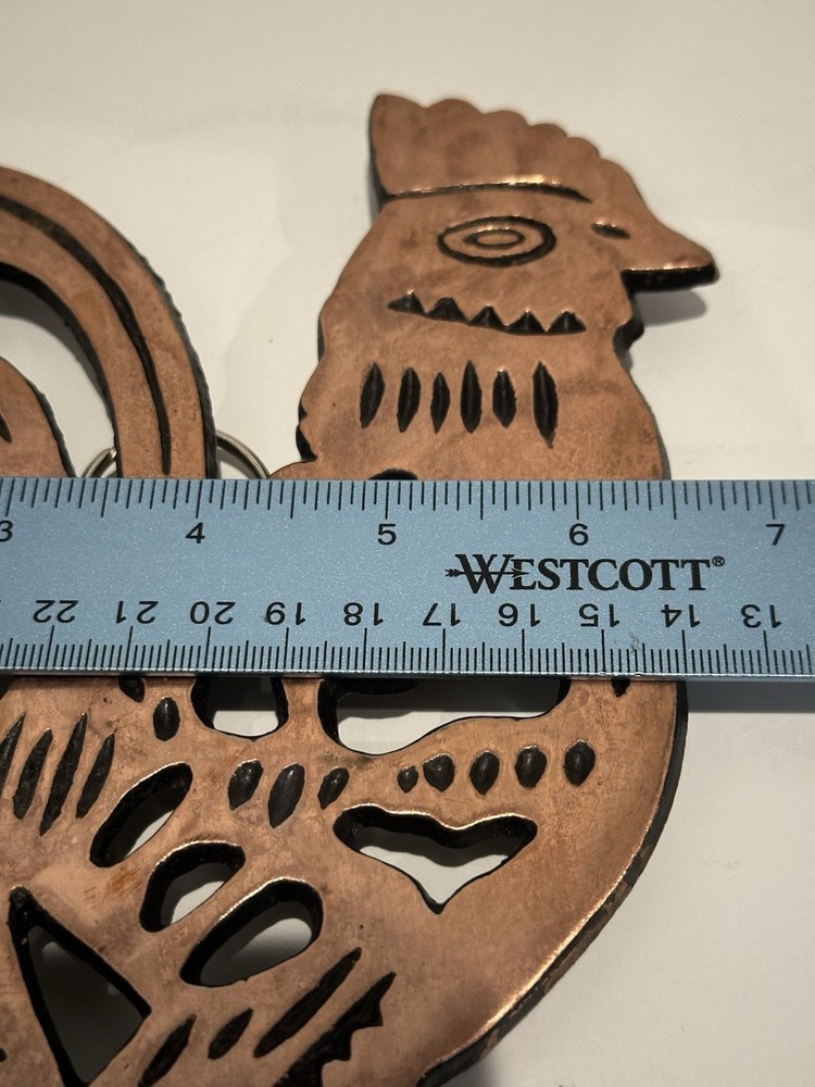 Copper Rooster Trivet Farmhouse Kitchen Decor