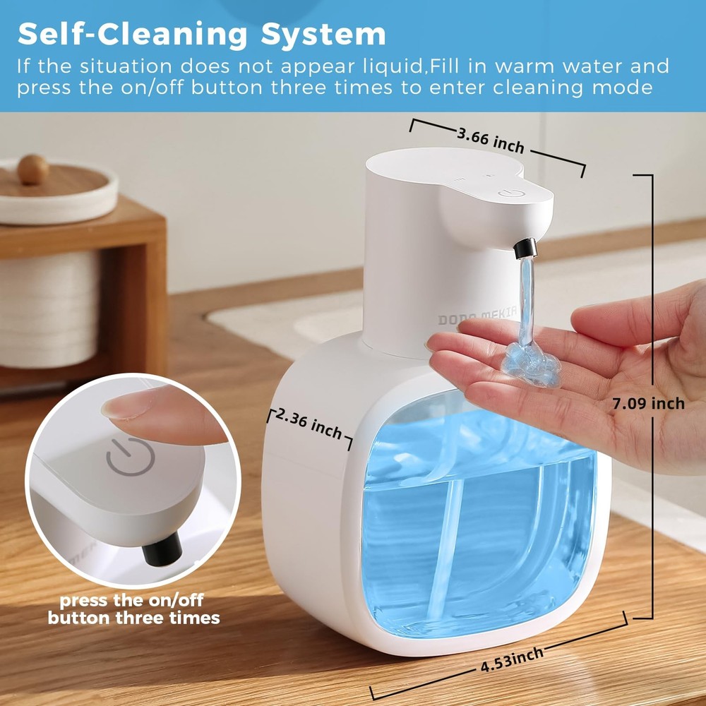 DODO MEKIA Automatic Liquid Soap Dispenser, 17oz/500ml Touchless White