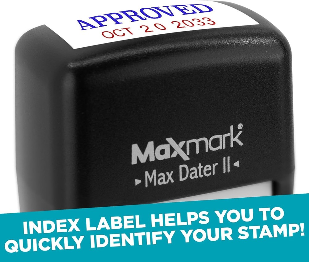 MaxMark Self-Inking Rubber Date Office Stamp with Received RECEIVED, Red