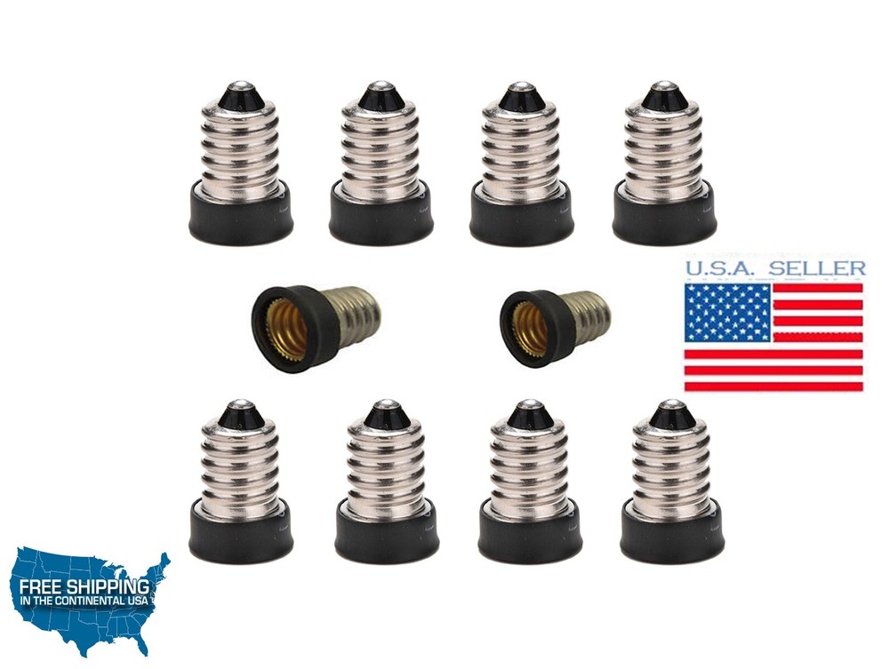 10pc E14 Convert To E12 Adapter Lamp Holder Base Sockets Light Bulbs Candelabra