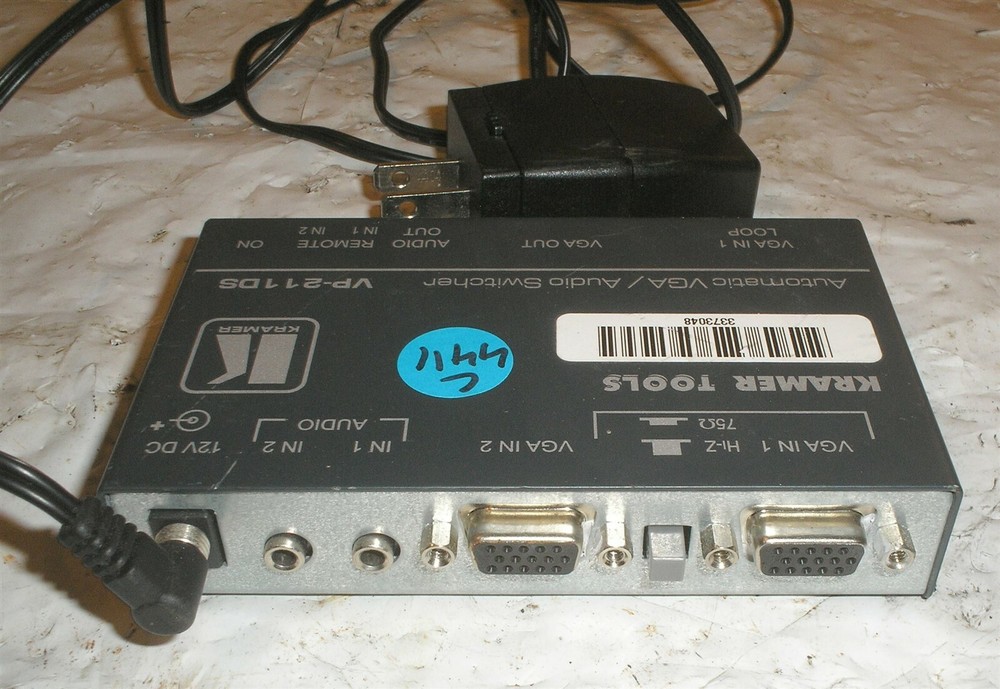Kramer Tools Automatic VGA / Audio Switcher VP-211DS with Power Adapter