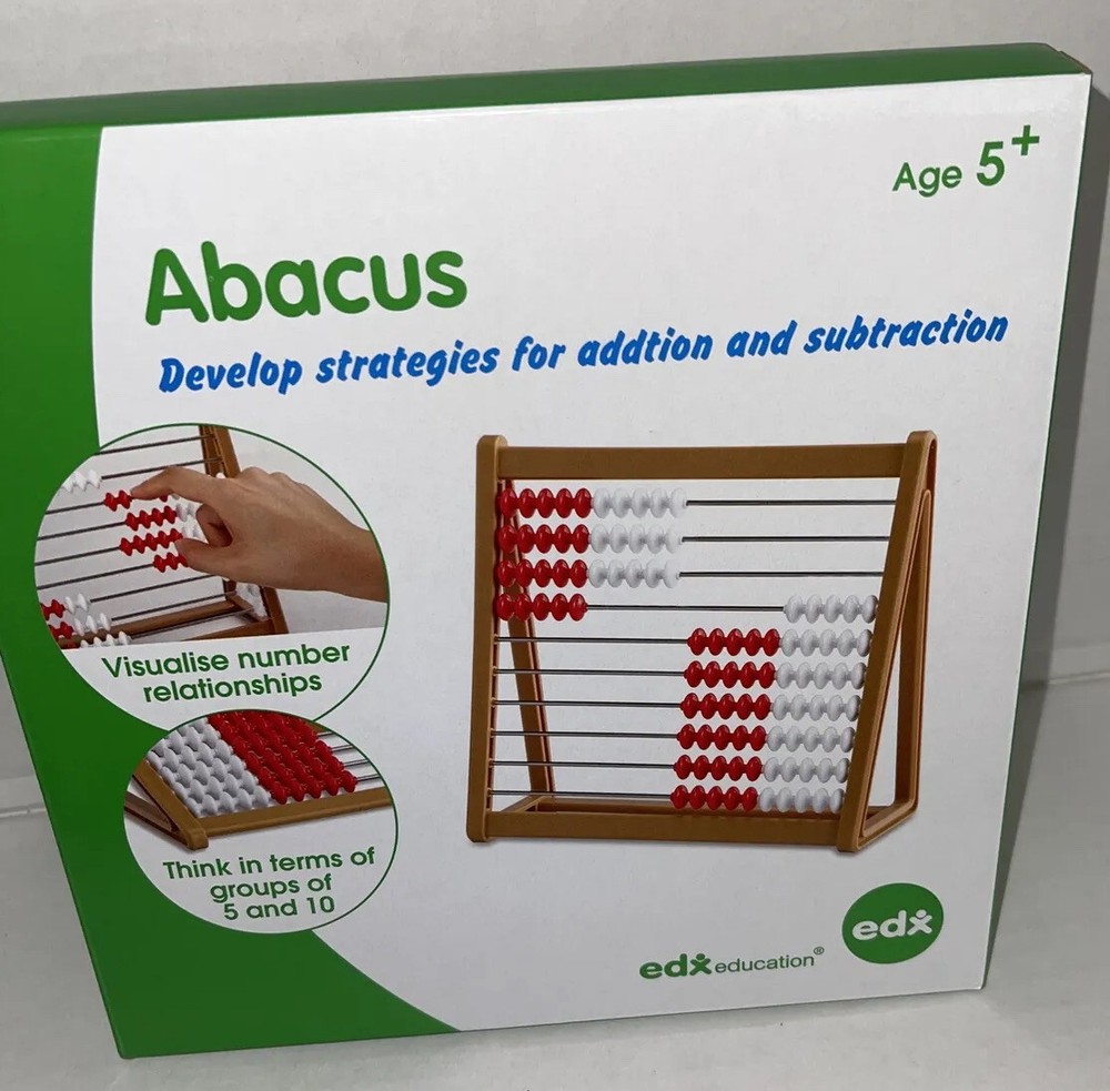 Edx Education Abacus - In Home Learning Manipulative for Early Math - 10 Row ...