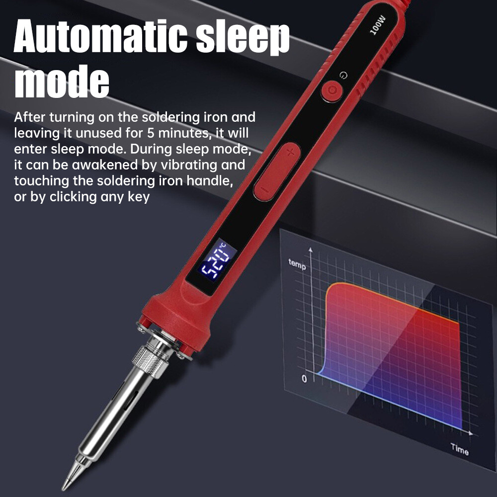 100W Soldering Iron Digital Display Adjustable Temp Inter Heated Welding Irons