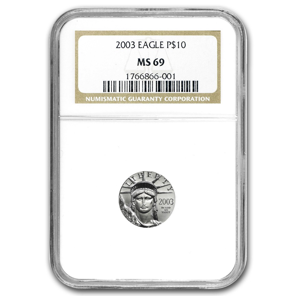 2003 1/10 oz American Platinum Eagle MS-69 NGC