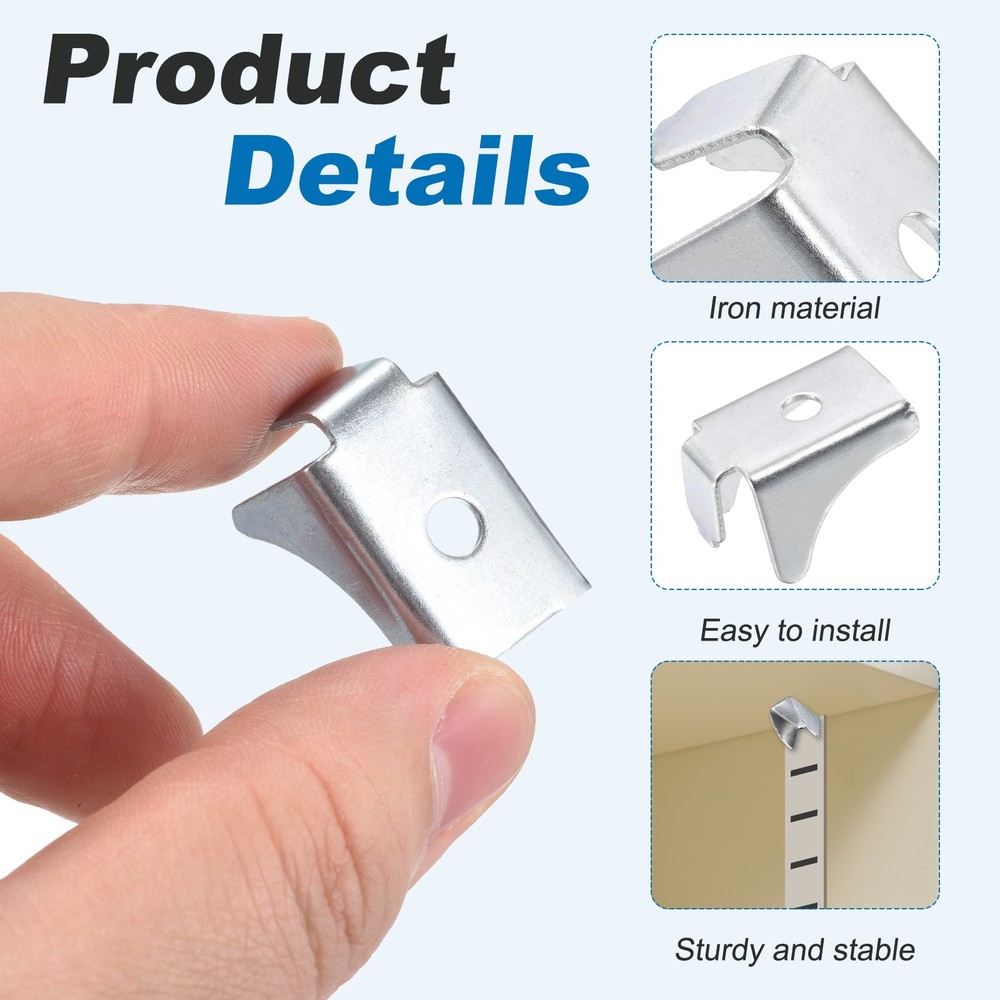 For 10pcs Shelf Clip, 9mm Adjustable Triangle Shaped Clip, Silver