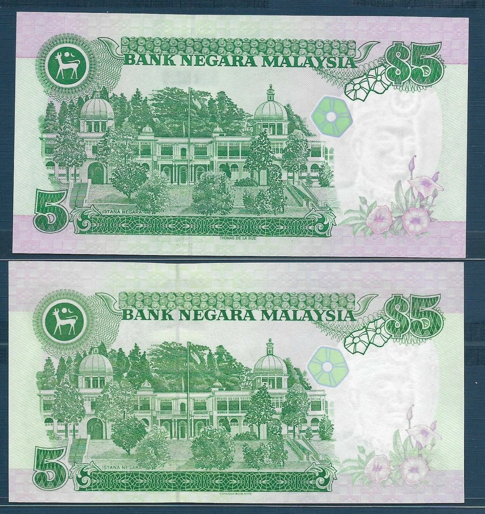 Malaysia 5 Ringgit 2 Pcs Lot, 1995 1998, P 35 35A, UNC