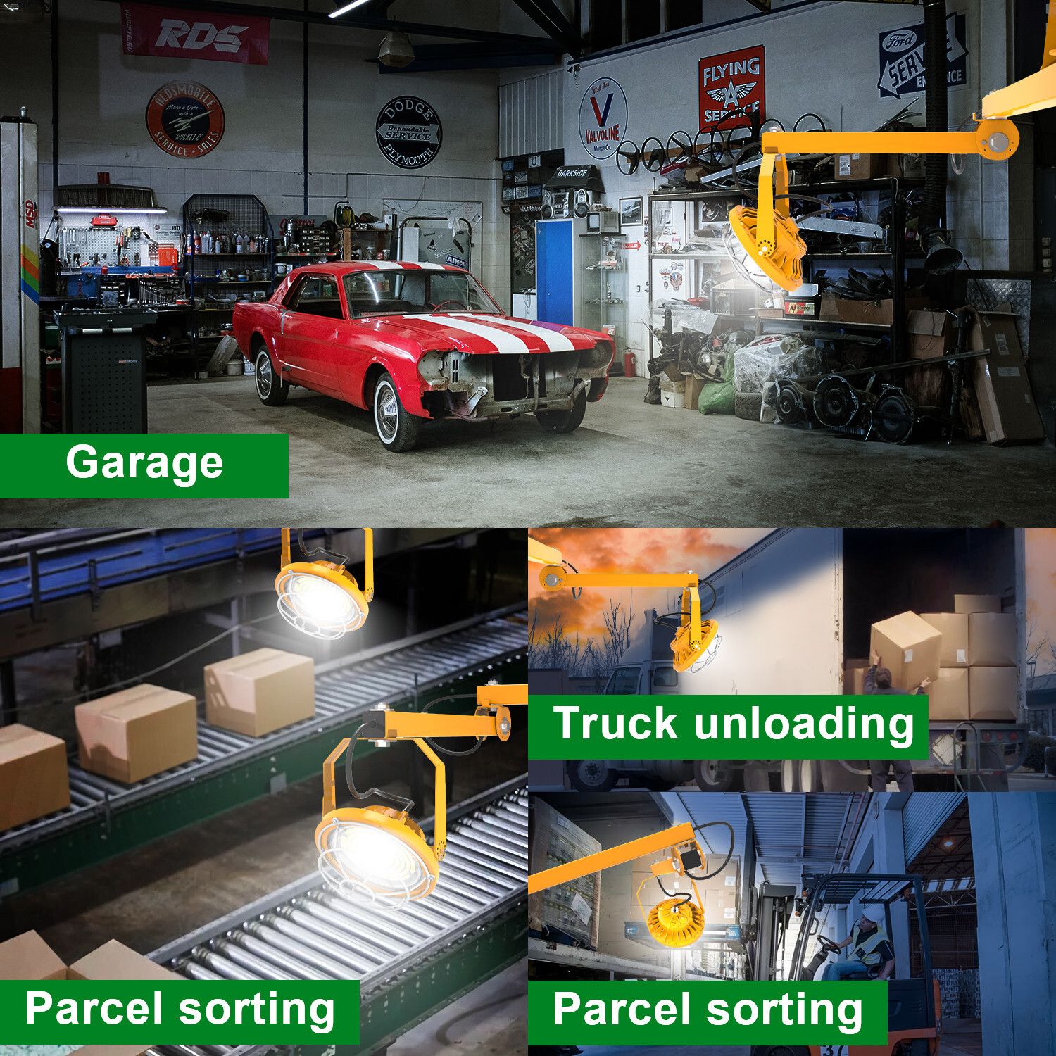 30W LED Dock Lights with Folding Arm 360° Rotatable Lamp Head, IP65, 4200LM UL