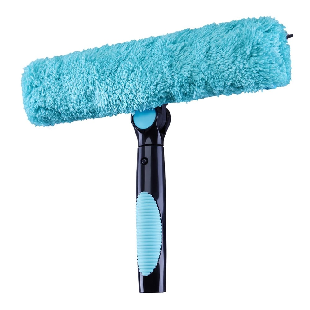 11" Window Squeegee and Microfiber Scrubber 2-in-1 Combo Cleaning Tools (Atta...
