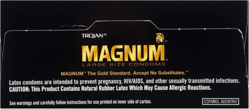TROJAN Magnum Lubricated Large Condoms, Comfortable and Smooth Lubricated, Ameri