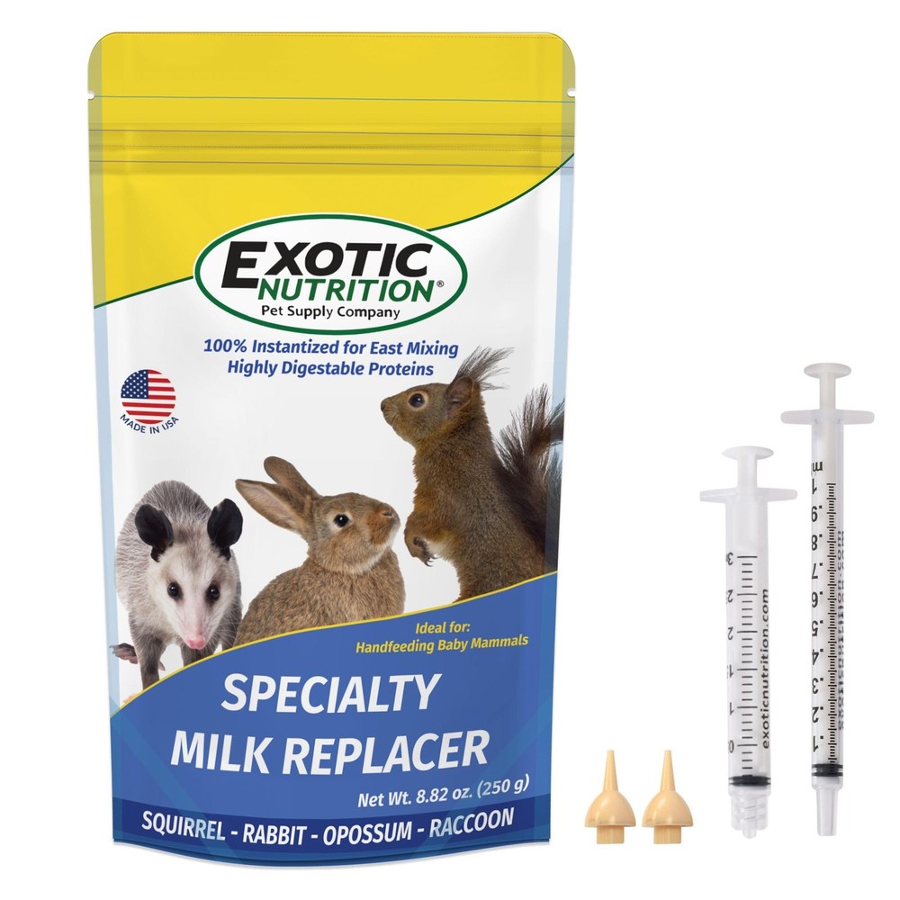 Baby Squirrel Nursing Set (Basic) - Milk Replacer, Feeding Syringes
