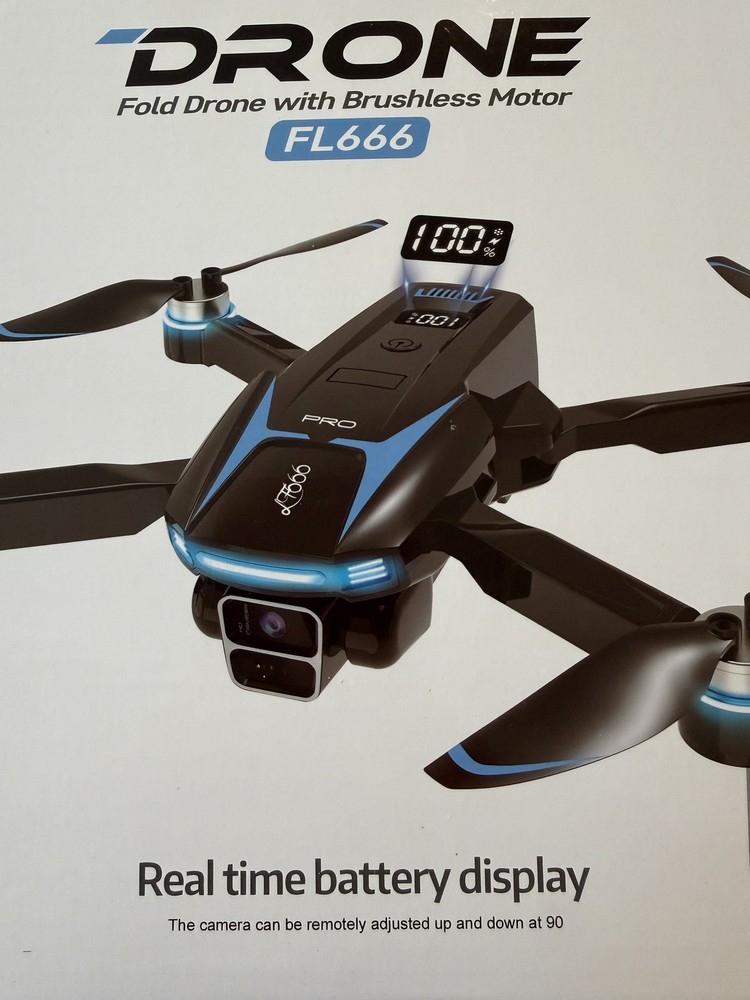 FL666 Foldable Drone With Camera Brushless Motor 90 Degree Adjustable Camera
