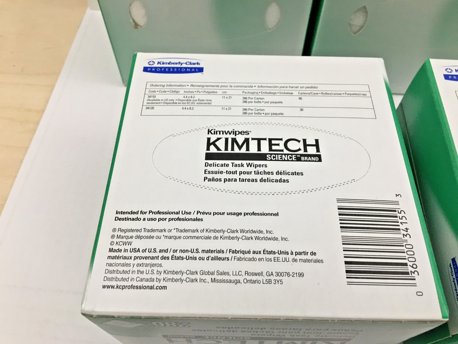 Kimwipes Delicate Task Wipes 34155, 5 Boxes of 286, 1430 Wipes Kimtech Science