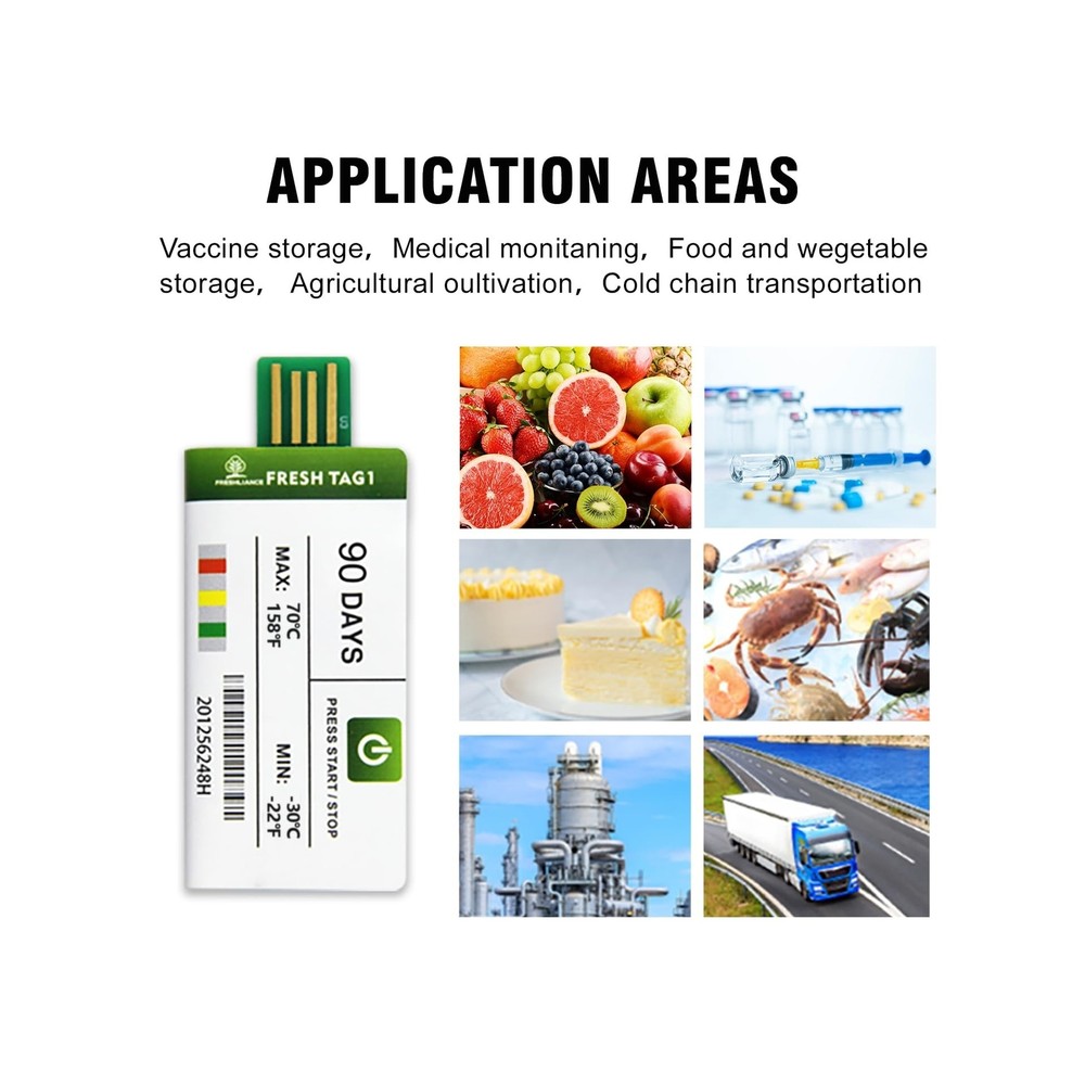Freshliance 10pack Temperature Data Logger USB Disposable Temperature Recorde...