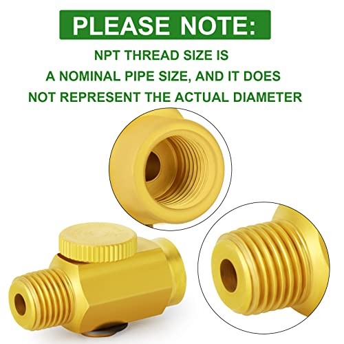 Brass Air Compressor Accessories Control Tool，in-Line Air Flow Regulator 5PCS