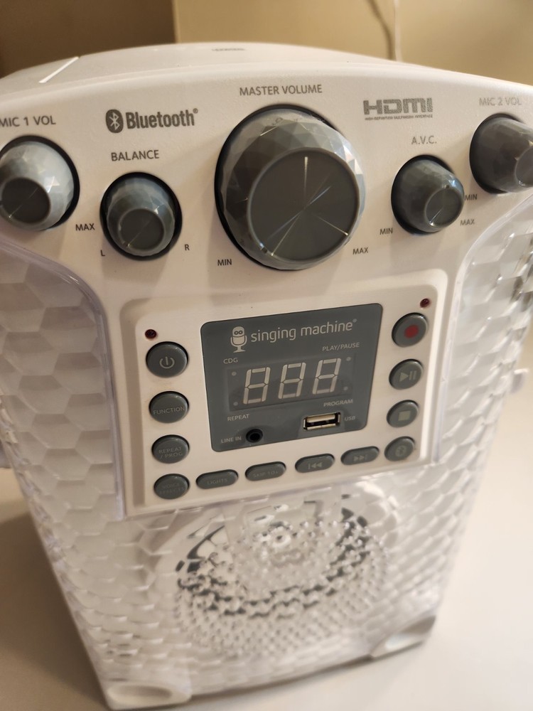 The Singing Machine SML633 Bluetooth CD+G Karaoke System Color White