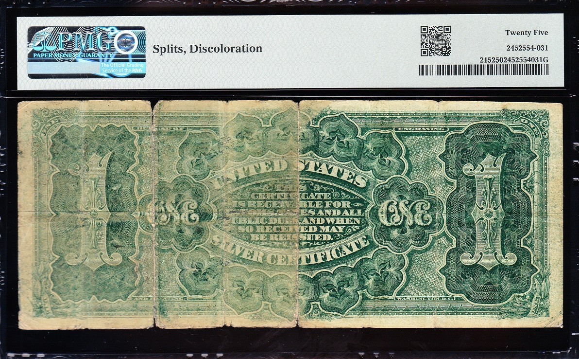 VF graded 1886 $1 Ornate "MARTHA" Silver Certificate! PMG 25! FREE SHIP! 48626