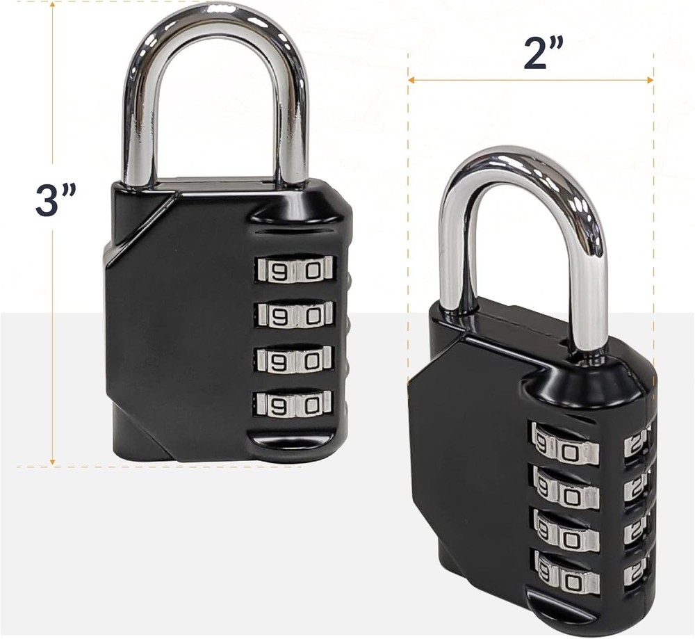 Waterproof 4-Digit Combination Lock - Customizable, Keyless Security for Travel
