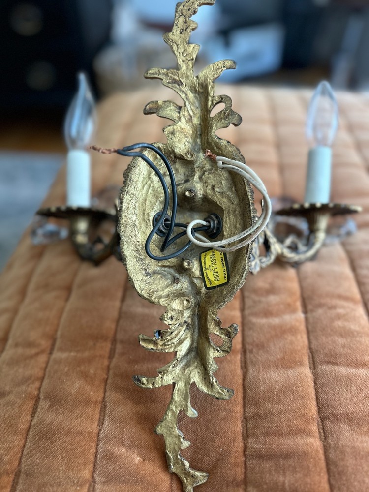 Antique Baroque Sconces Circa 1940's Pair