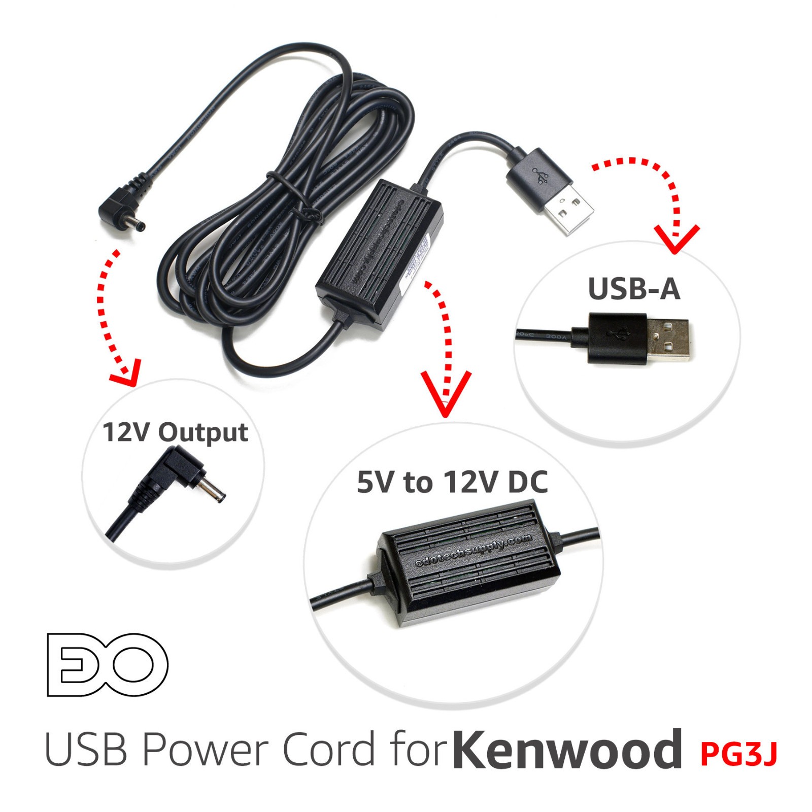 USB Power Charger Cable for Kenwood TH-F6 TH-F7 TH-D7 TH-G71 TH-K2 for PG-3J