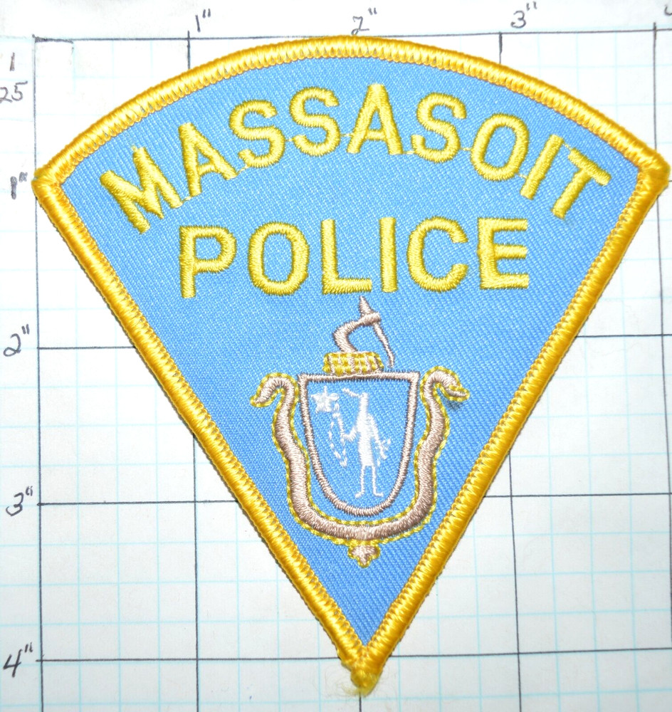 MASSACHUSETTS, MASSASOIT POLICE DEPT LIGHT BLUE PATCH