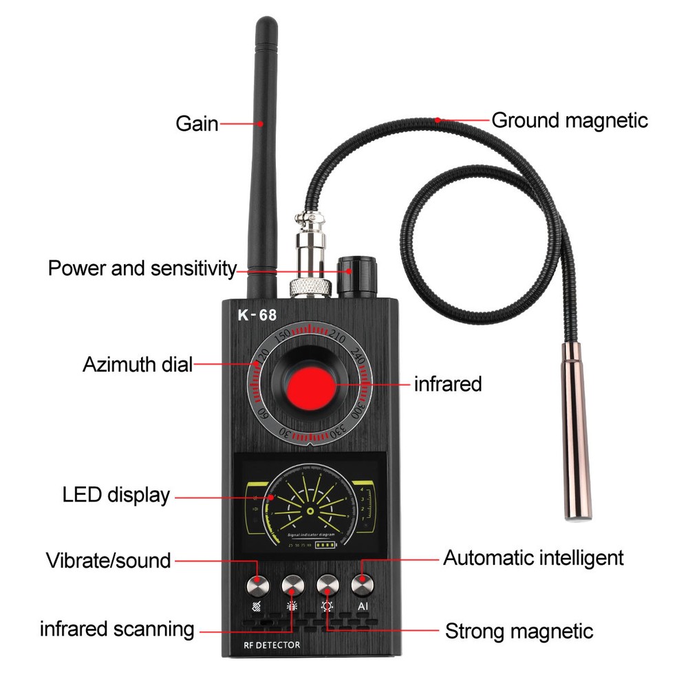 Anti-Spy Camera Wireless RF Detector GPS Tracker GSM Bug Finder Scanner Device