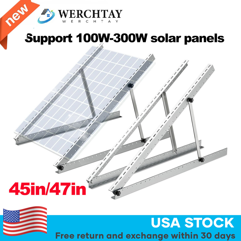 Solar Panel RV Tilt Mount Brackets  (45/47in）Roof Flat Surface Adjustable Frame