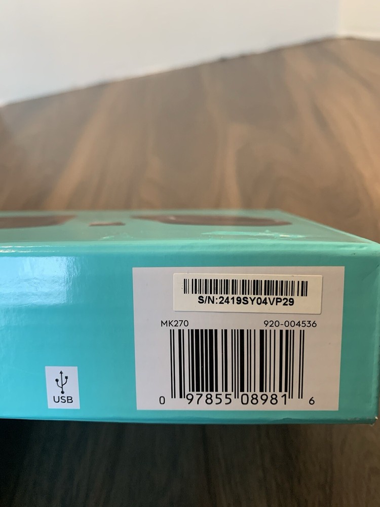 Logitech MK270 Full-size Wireless 2.4G Membrane Keyboard and Mouse Bundle PC/MAC