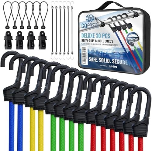 Heavy Duty Bungee Cords With Hooks Assorted Set