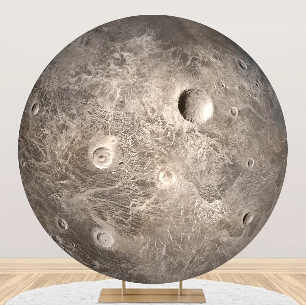 Diameter 6.5ft Universe Planet Moon Surface Round Backdrop Cover Solar System...
